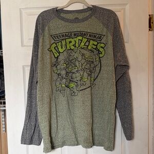 ADD ON Nickelodeon Teenage Mutant Ninja Turtles Gray and Green Long Sleeve Shirt